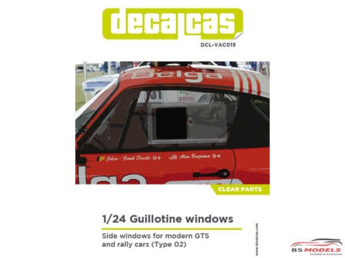 DCLVAC015 Guillotine windows for modern GTS and rally cars - type 2 Plastic Accessoires