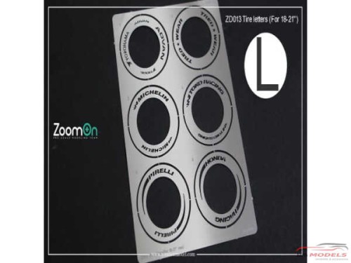 ZD013 Tire letters stencil (various brands) for 18" - 21" Multimedia Accessoires